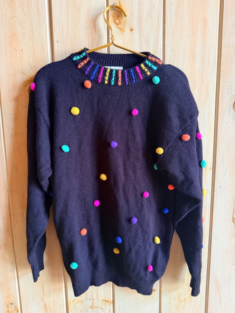 Vintage Cervelle Pom-Pom Crewneck Sweater - Picture 2 of 6